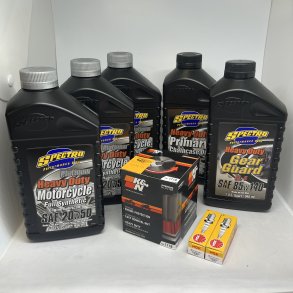 (4 x Motor Oil) Premium Service kit Twin Cam 99-17 5 GEAR, SPECTRO/K&N/NGK