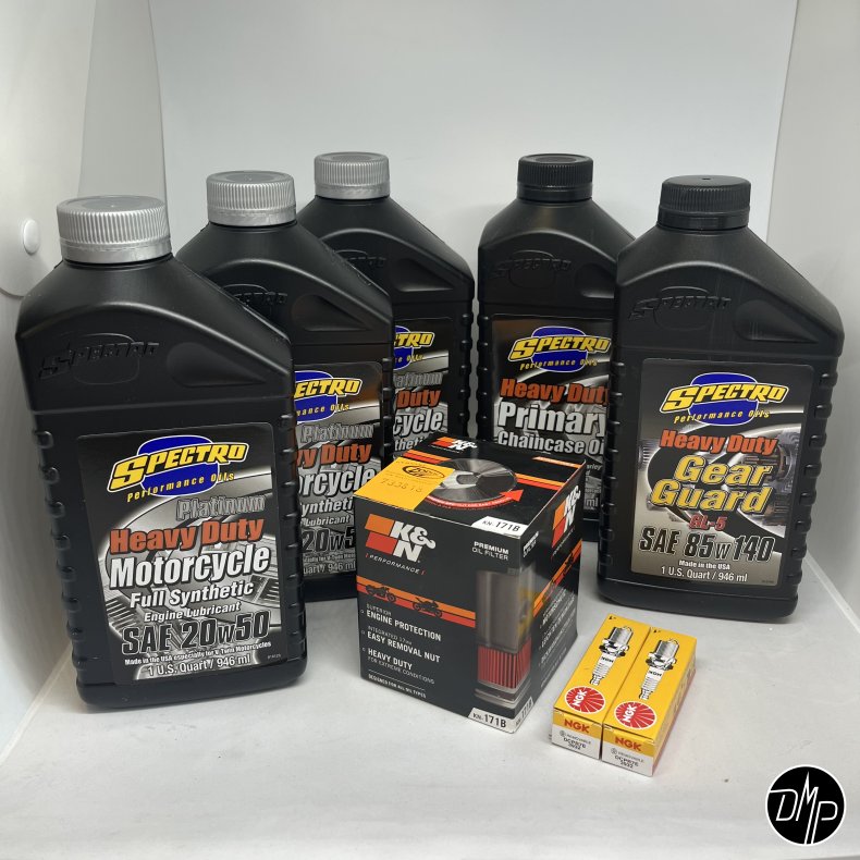 (4 x Motor Oil) Premium Service kit Twin Cam 99-17 5 GEAR, SPECTRO/K&N/NGK