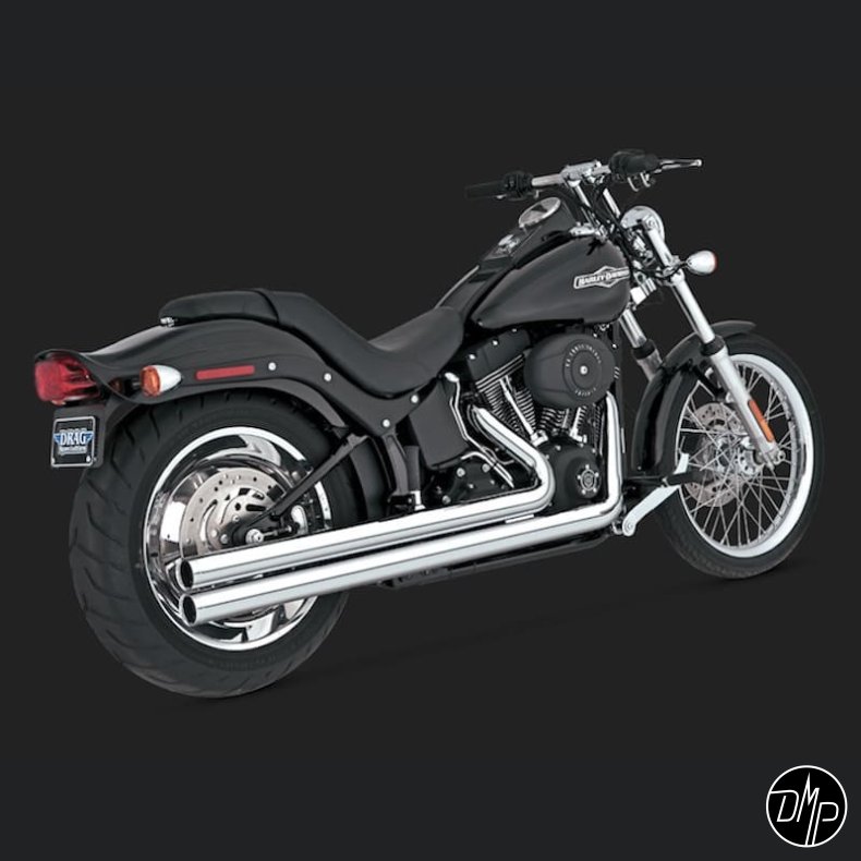 E-GODKENDT THORCAT-V&H, BIG SHOTS LONG 2-2 CHROME 06-11 SOFTAIL